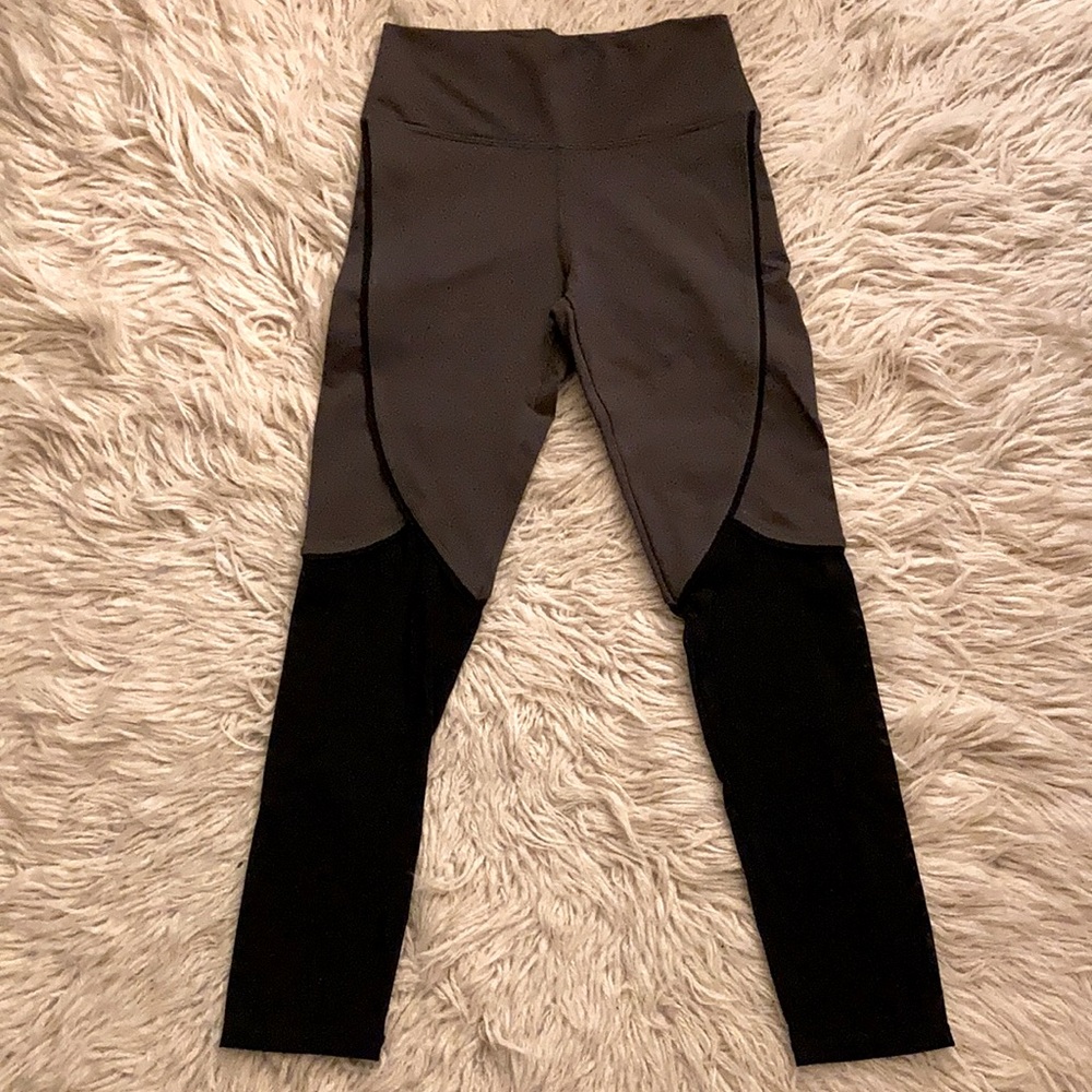 Fabletics olive green black mesh leggings s